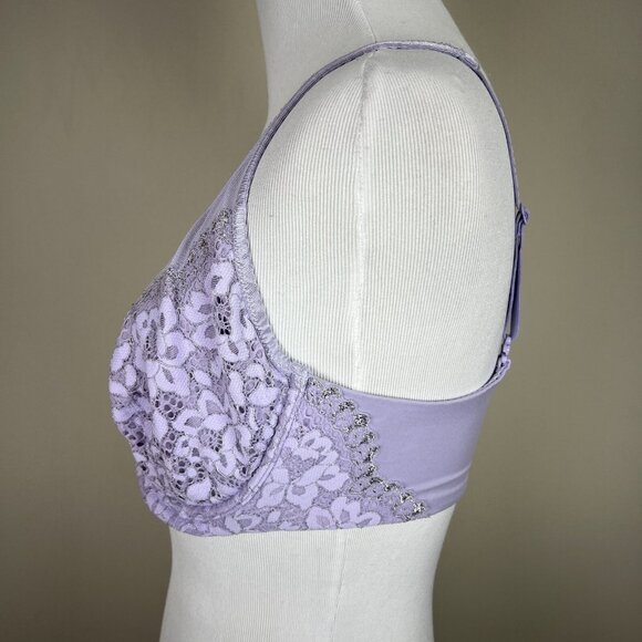 Victorias Secret Bra 34DD Purple Body By Victoria Unlined Demi Semi-Sheer Floral - Picture 9 of 14